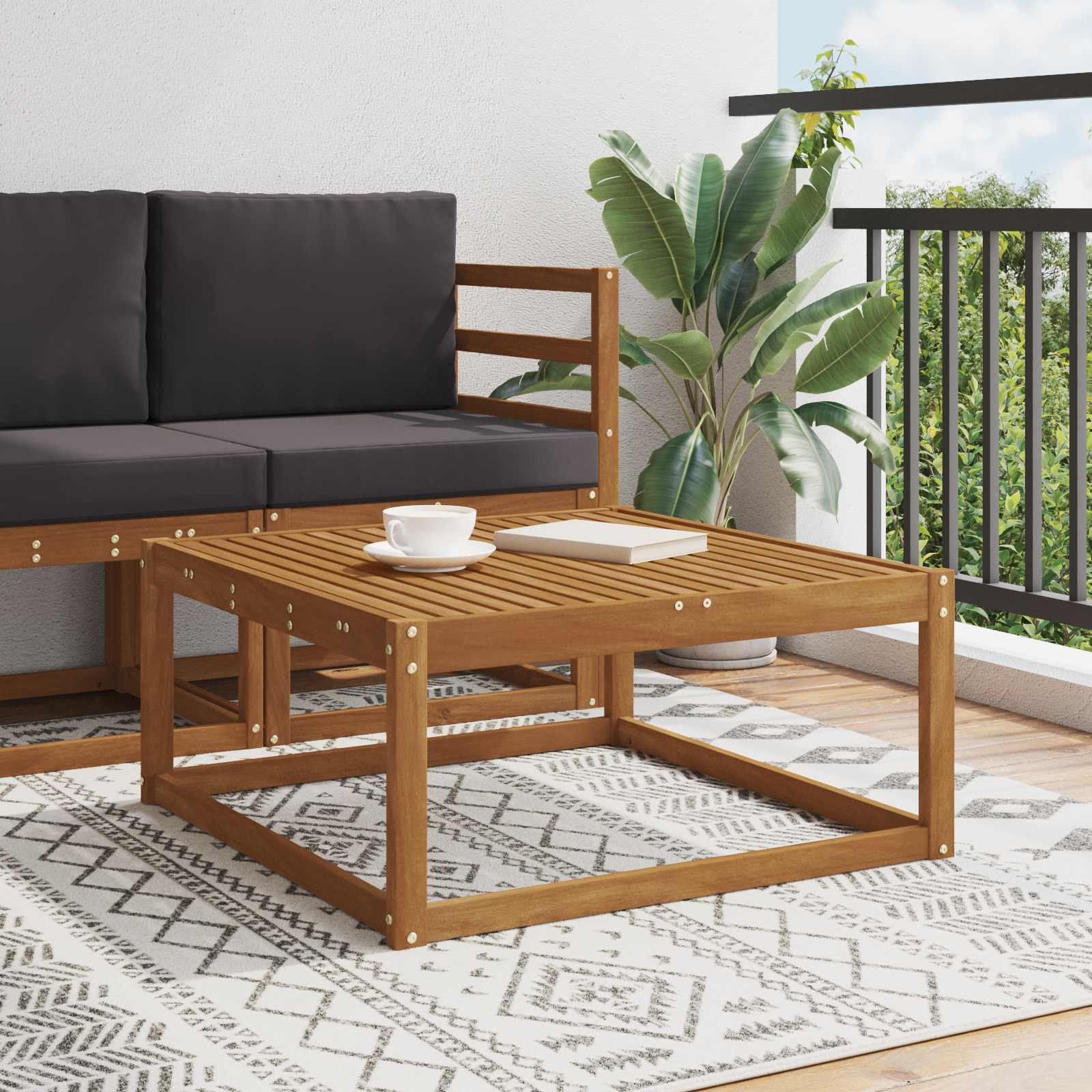 vidaXL Tisch für Outdoor Natur 79 x 79 x 37 cm