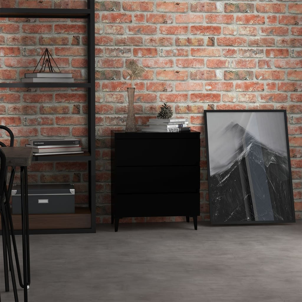 vidaXL Sideboard Schwarz 60x35x69 cm Holzwerkstoff