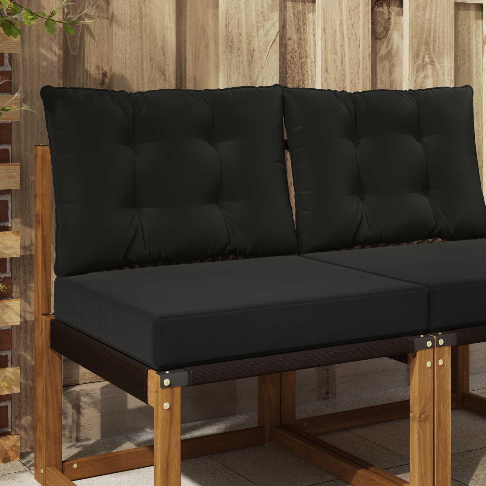 vidaXL Sofakissen für draußen Polyester Schwarz 60 x 50,5 x 8 cm