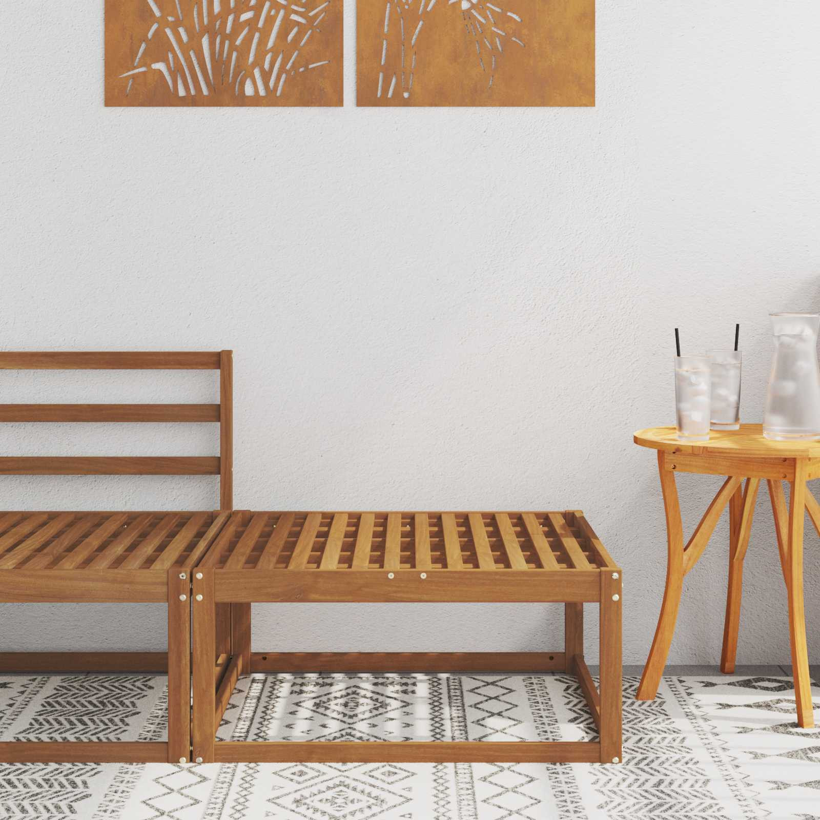 vidaXL Outdoor-Fußhocker Natur 79 x 79 x 37 cm