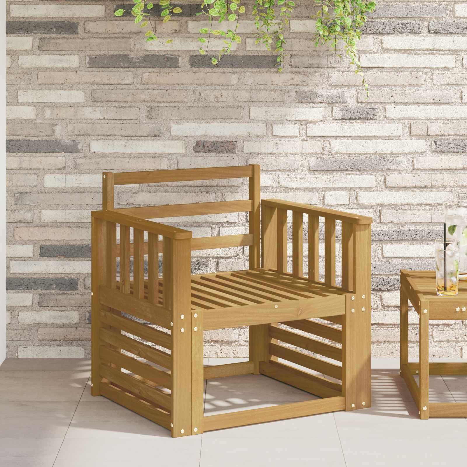 vidaXL Armlehnen Modul 2 pcs Weiß 60 x 6 x 61 cm Massivholz Akazie