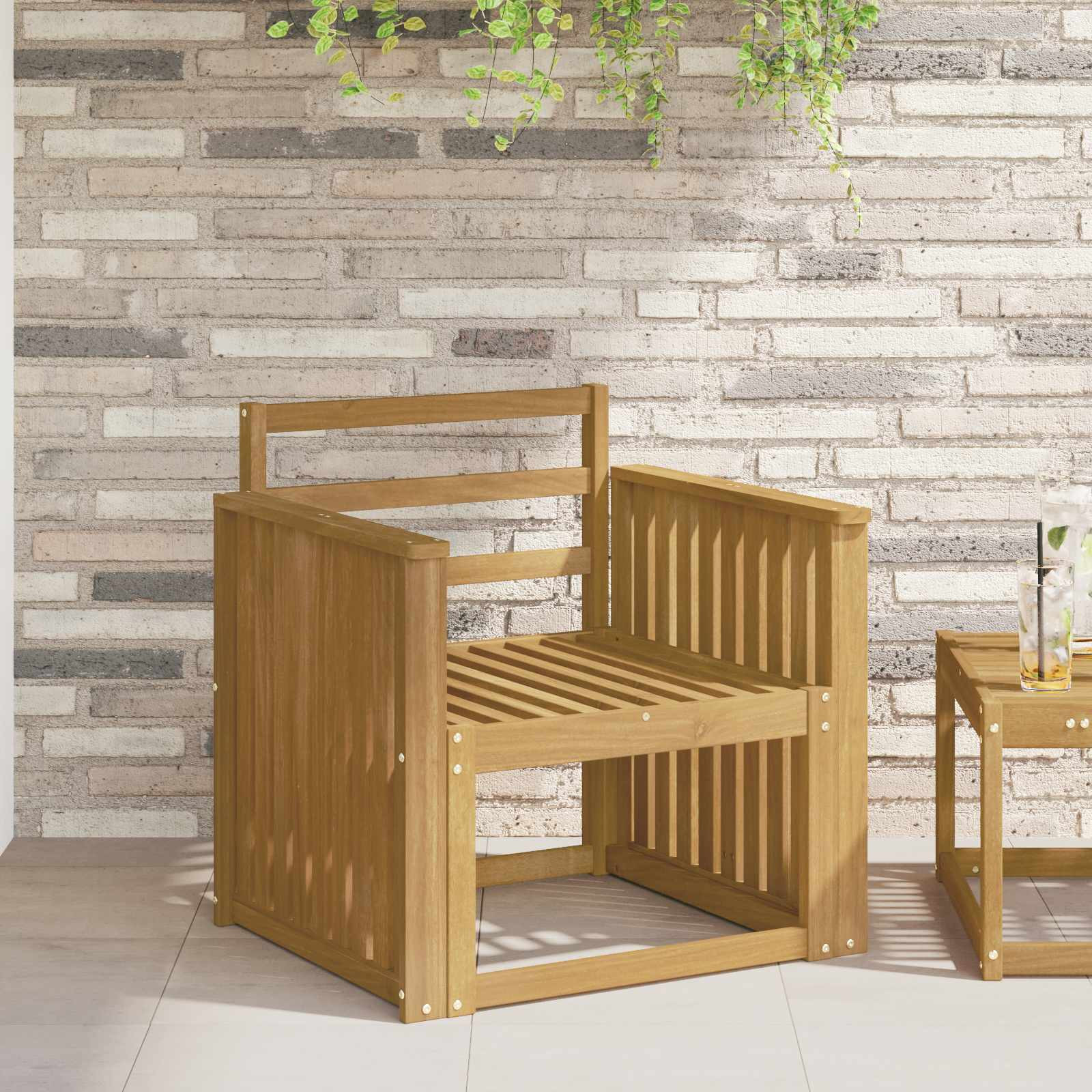 vidaXL Armlehnen Modul 2 pcs Weiß 60 x 6 x 61 cm Massivholz Akazie