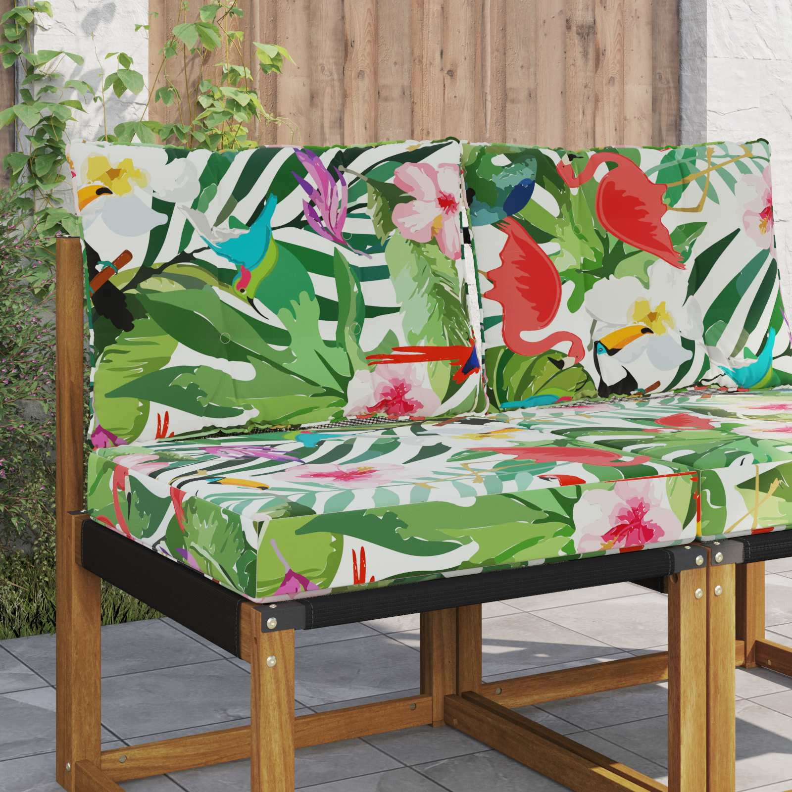 vidaXL Sofakissen für draußen Polyester Bunt 60 x 50,5 x 8 cm