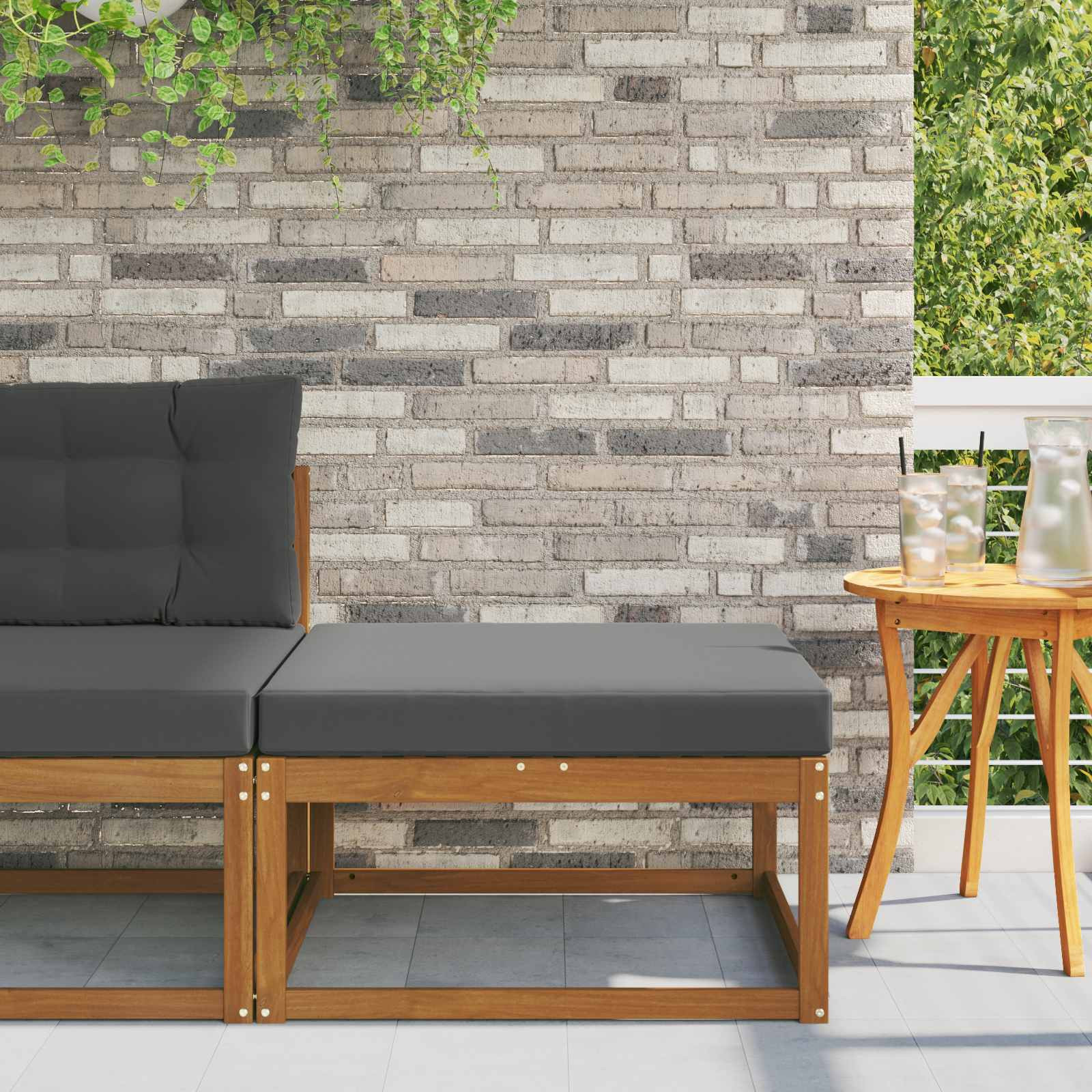 vidaXL Outdoor-Fußhocker Natur