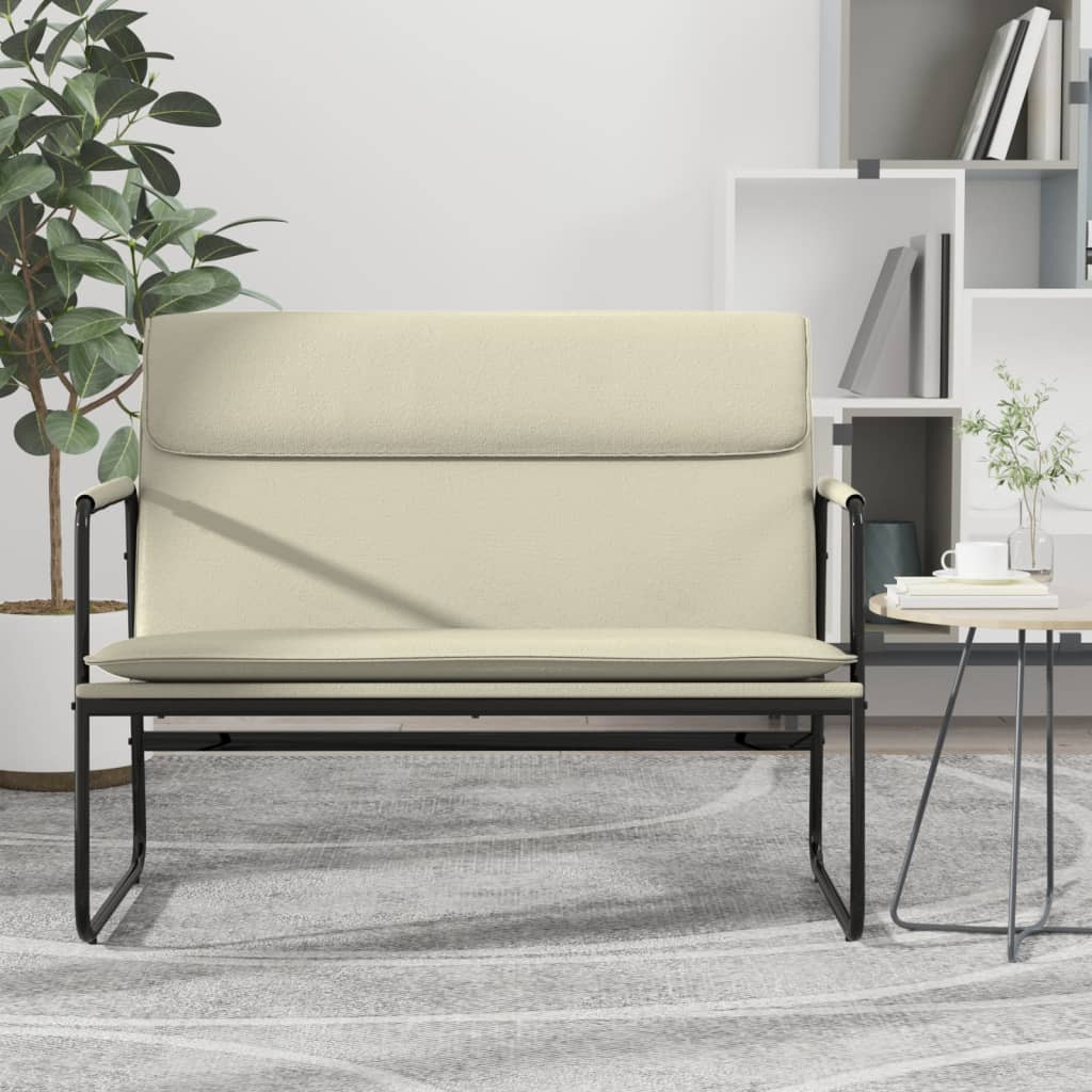 vidaXL Sitzbank Creme 100x64x80 cm Kunstleder
