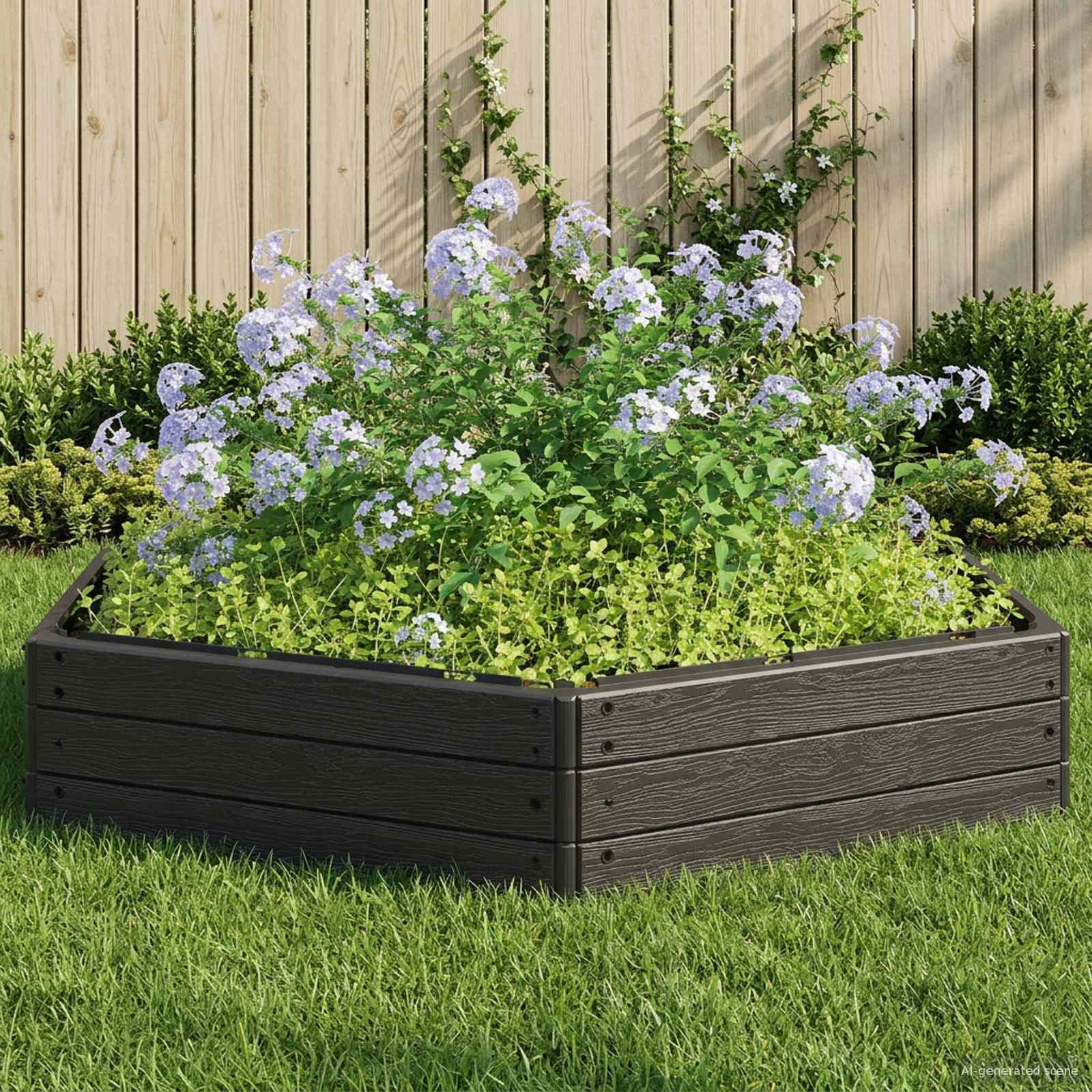 vidaXL Hochbeet Schwarz 148 x 129 x 25 cm PP