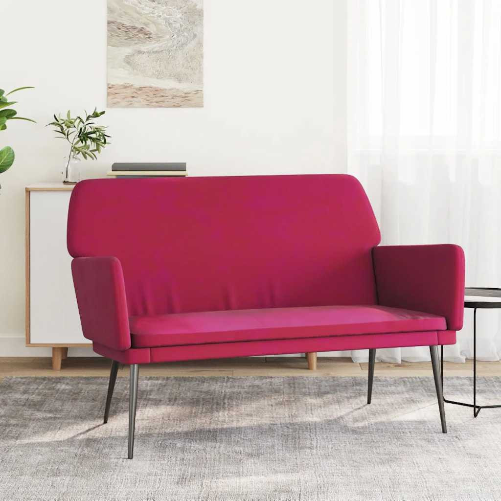 vidaXL Sitzbank Weinrot 108x79x79 cm Samt