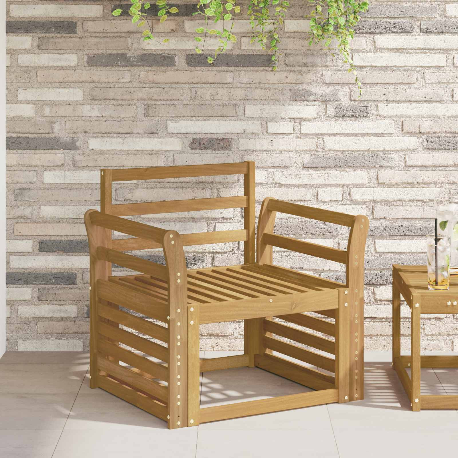 vidaXL Armlehnen Modul 2 pcs Weiß 58,5 x 8 x 60 cm Massivholz Akazie
