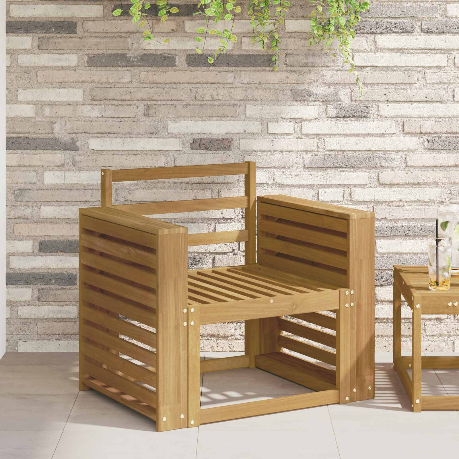 vidaXL Armlehnen Modul 2 pcs Weiß 58,5 x 10 x 61 cm Massivholz Akazie