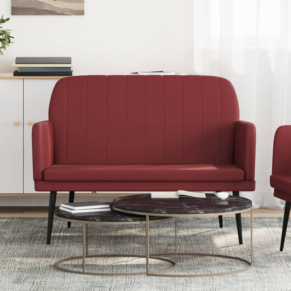 vidaXL Sitzbank Weinrot 107x80x81 cm Kunstleder