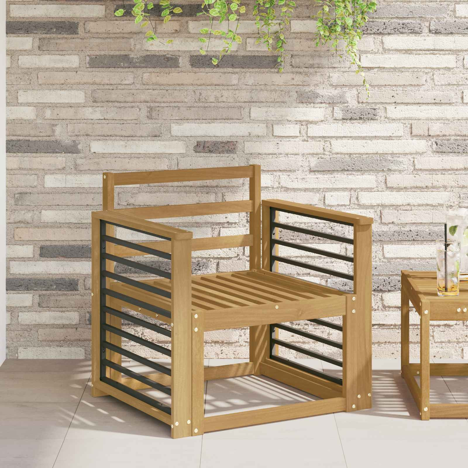 vidaXL Armlehnen Modul 2 pcs Weiß 60 x 6 x 61 cm Massivholz Akazie