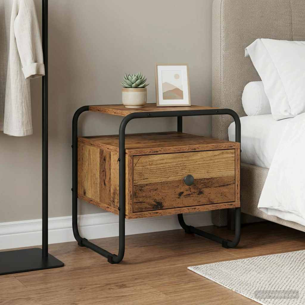 vidaXL Nachttisch Altholz 40 x 39,5 x 40 cm Holzwerkstoff