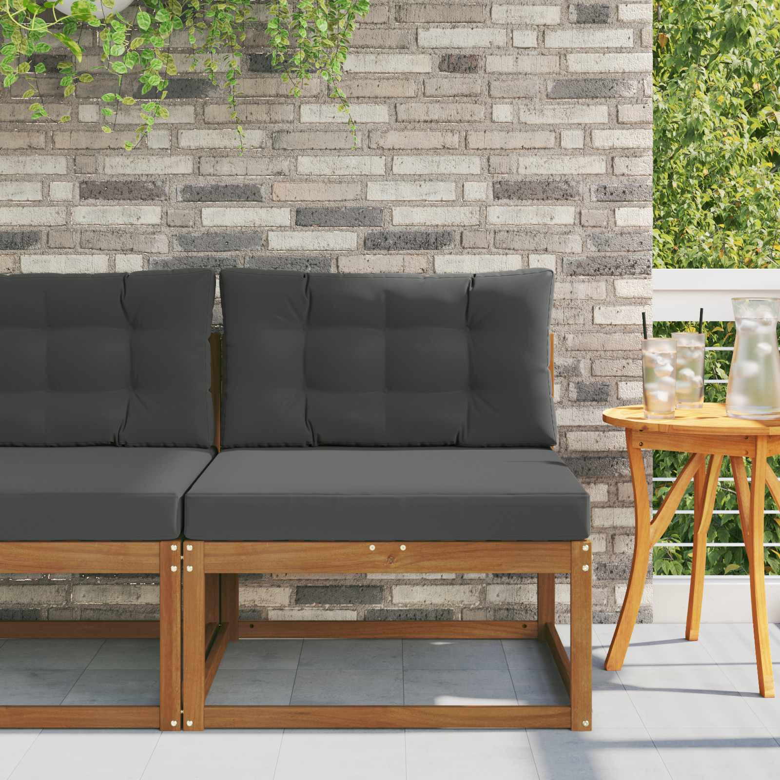 vidaXL Outdoor Mittelsofa Natur