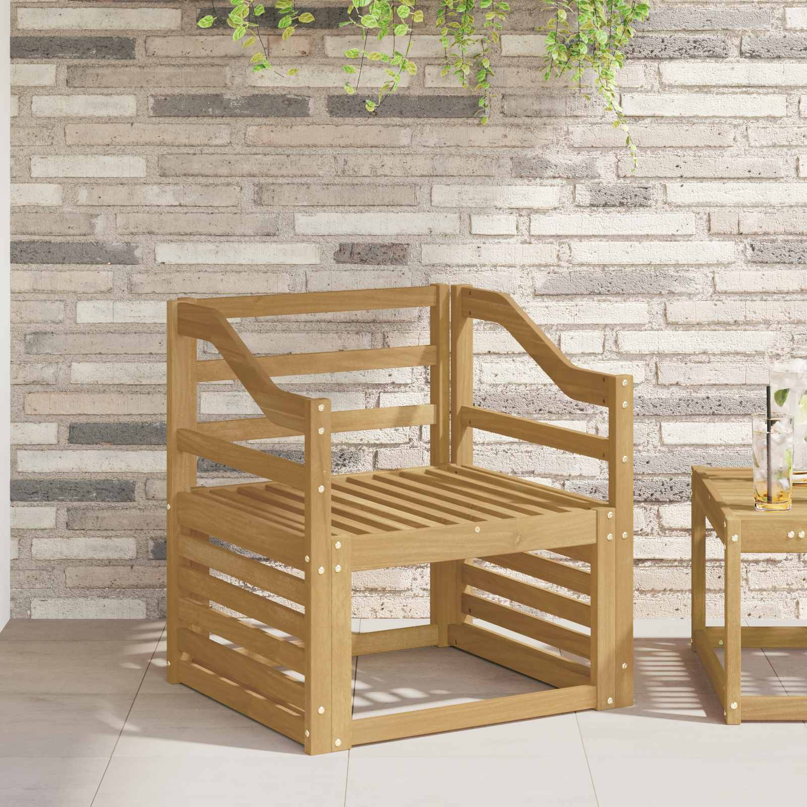 vidaXL Armlehnen Modul 2 pcs Weiß 59 x 4 x 73 cm Massivholz Akazie