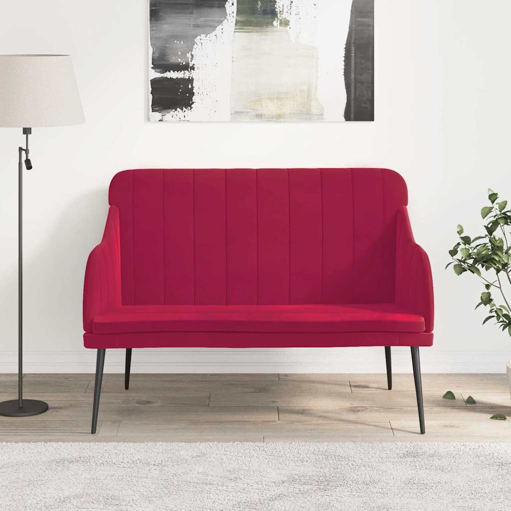 vidaXL Sitzbank Weinrot 110x76x80 cm Samt