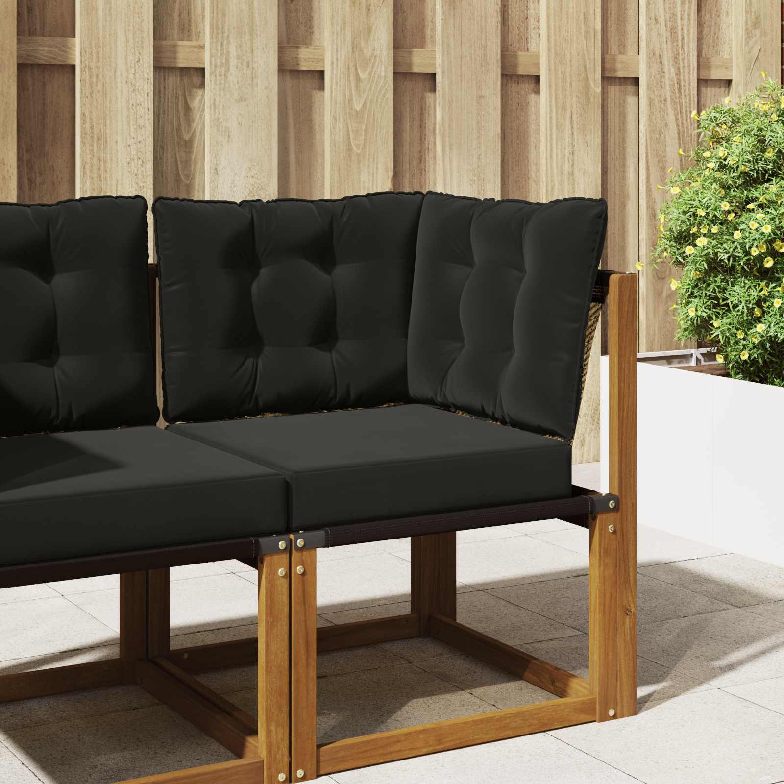 vidaXL Sofakissen für draußen Polyester Schwarz 60 x 40 x 10 cm