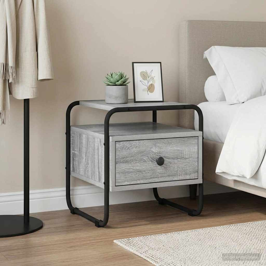 vidaXL Nachttisch Grau Sonoma 40 x 39,5 x 40 cm Holzwerkstoff