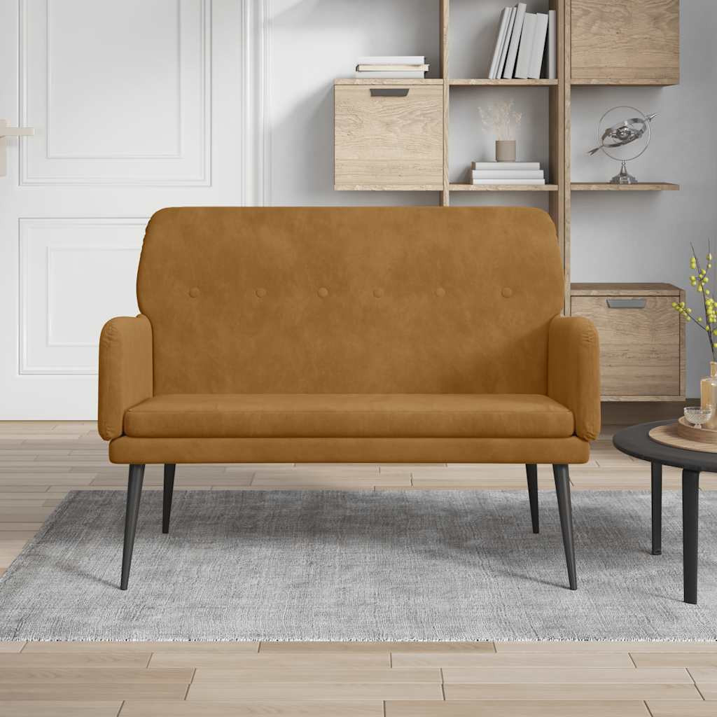 vidaXL Sitzbank Braun 108x79x79 cm Samt