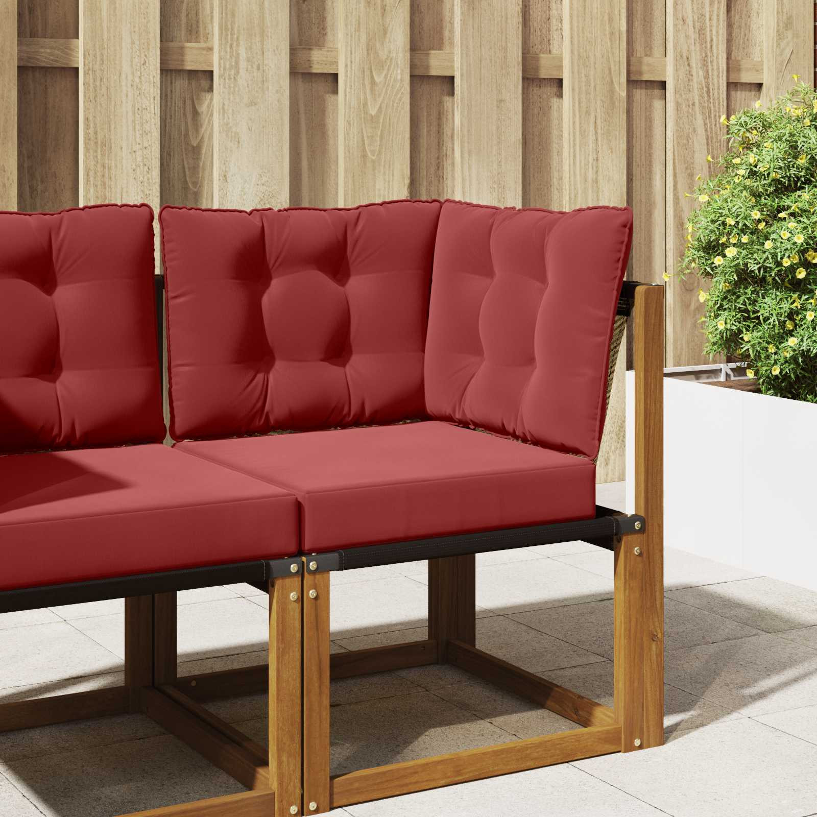 vidaXL Sofakissen für draußen Polyester Weinrot 60 x 40 x 10 cm