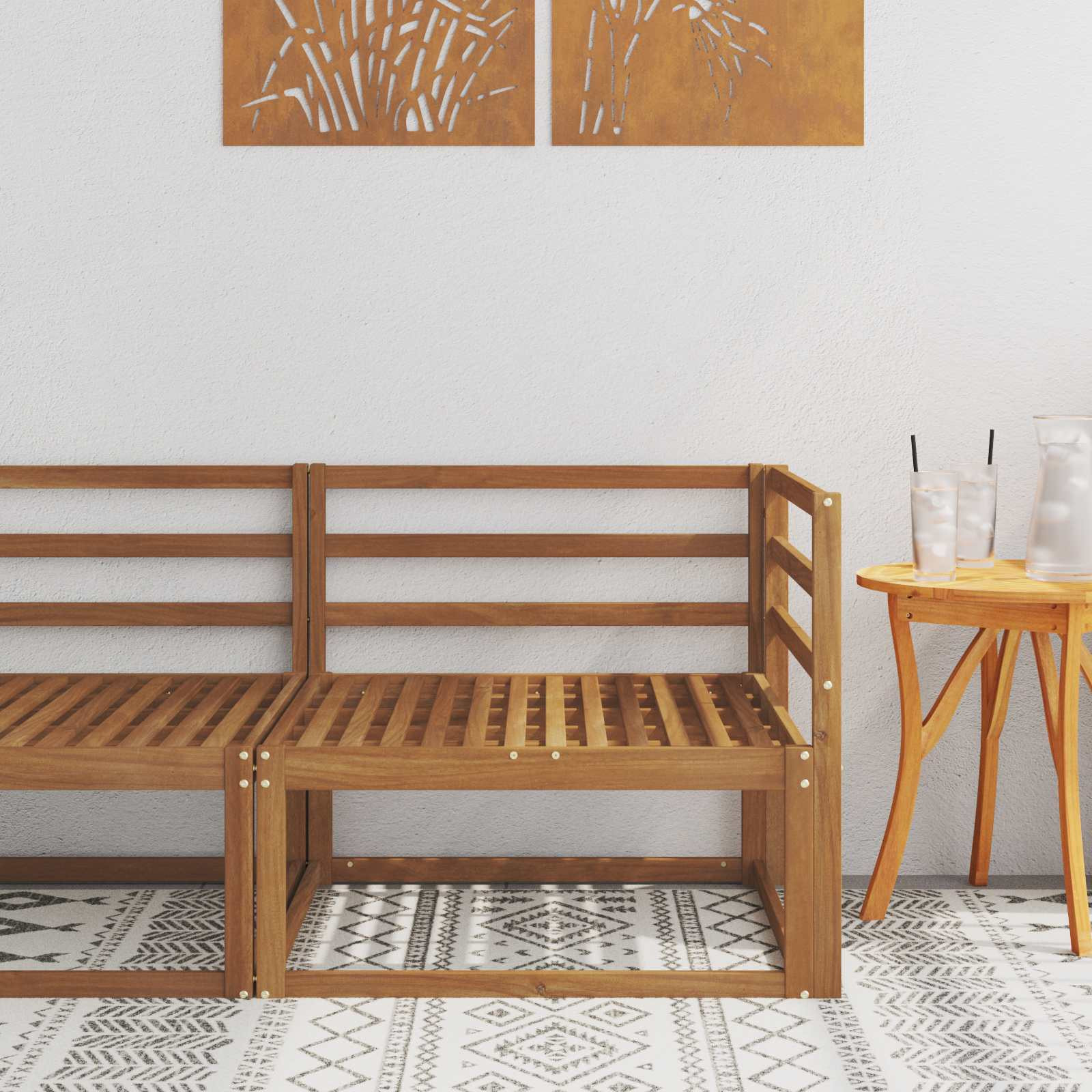vidaXL Outdoor Ecksofa Natur 83 x 83 x 73 cm