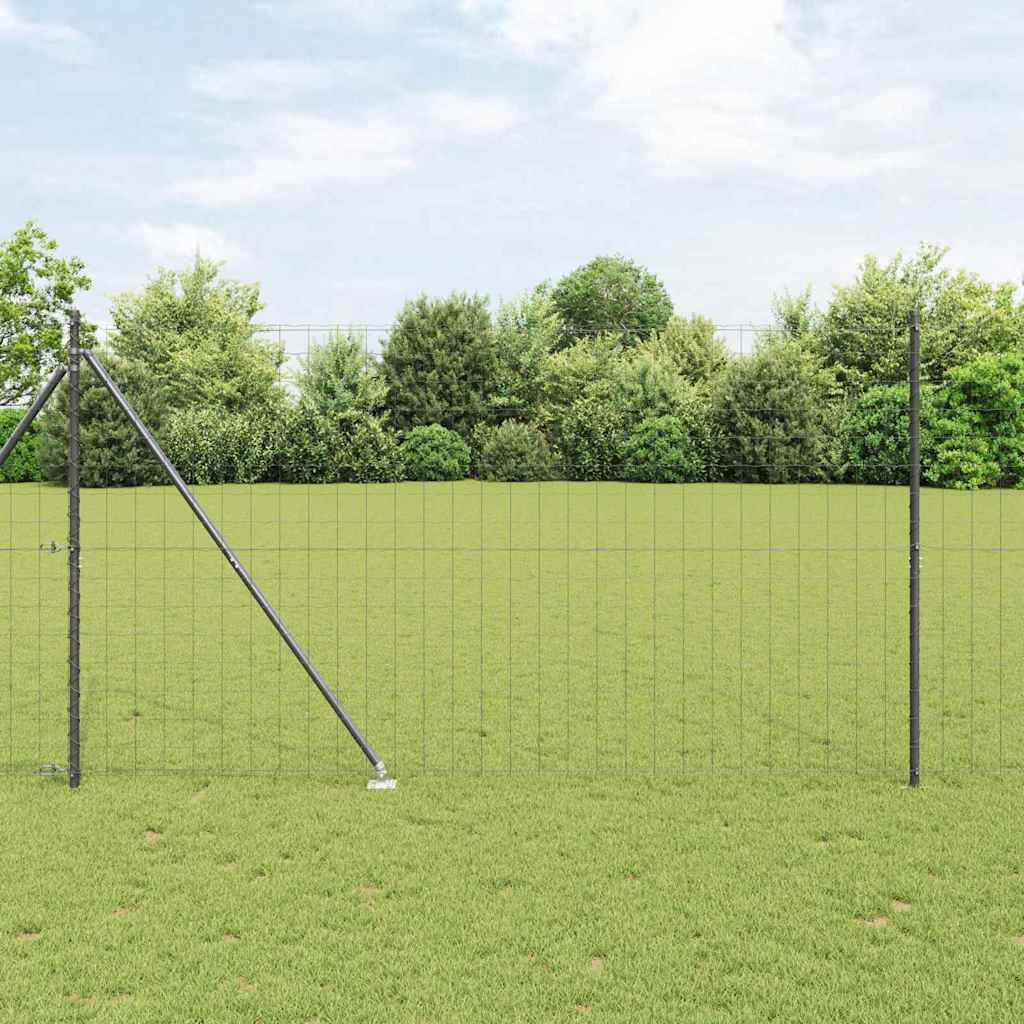 vidaXL Euro-Zaun mit Stacheln 10 x 1,5 m PVC-beschichteter Stahl Grau