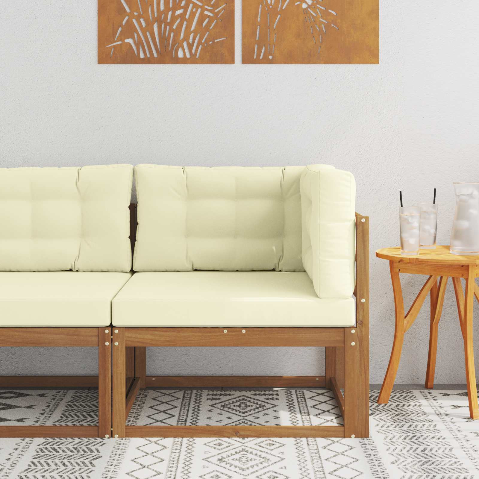 vidaXL Outdoor Ecksofa Natur