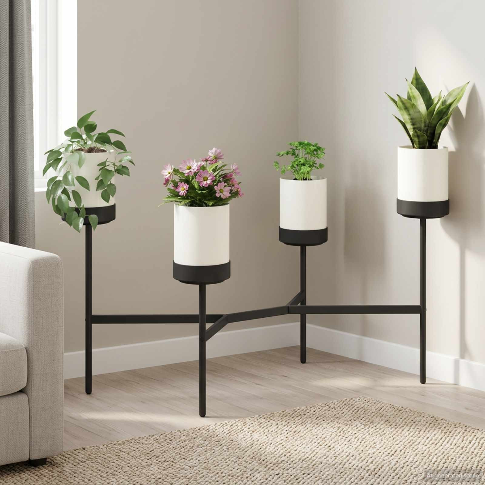 vidaXL Blumenständer Weiß 125 x 55 x 81 cm PP und Stahl