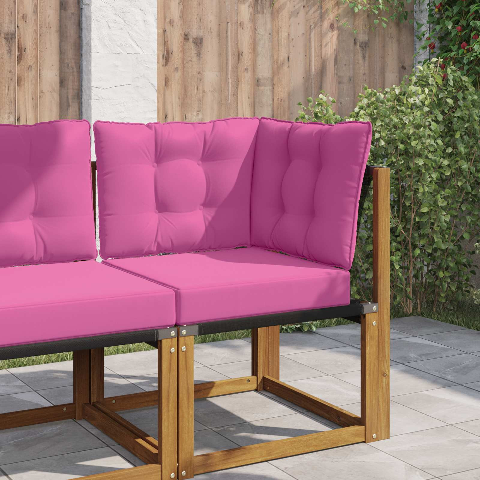 vidaXL Sofakissen für draußen Polyester Rosa 60 x 40 x 10 cm