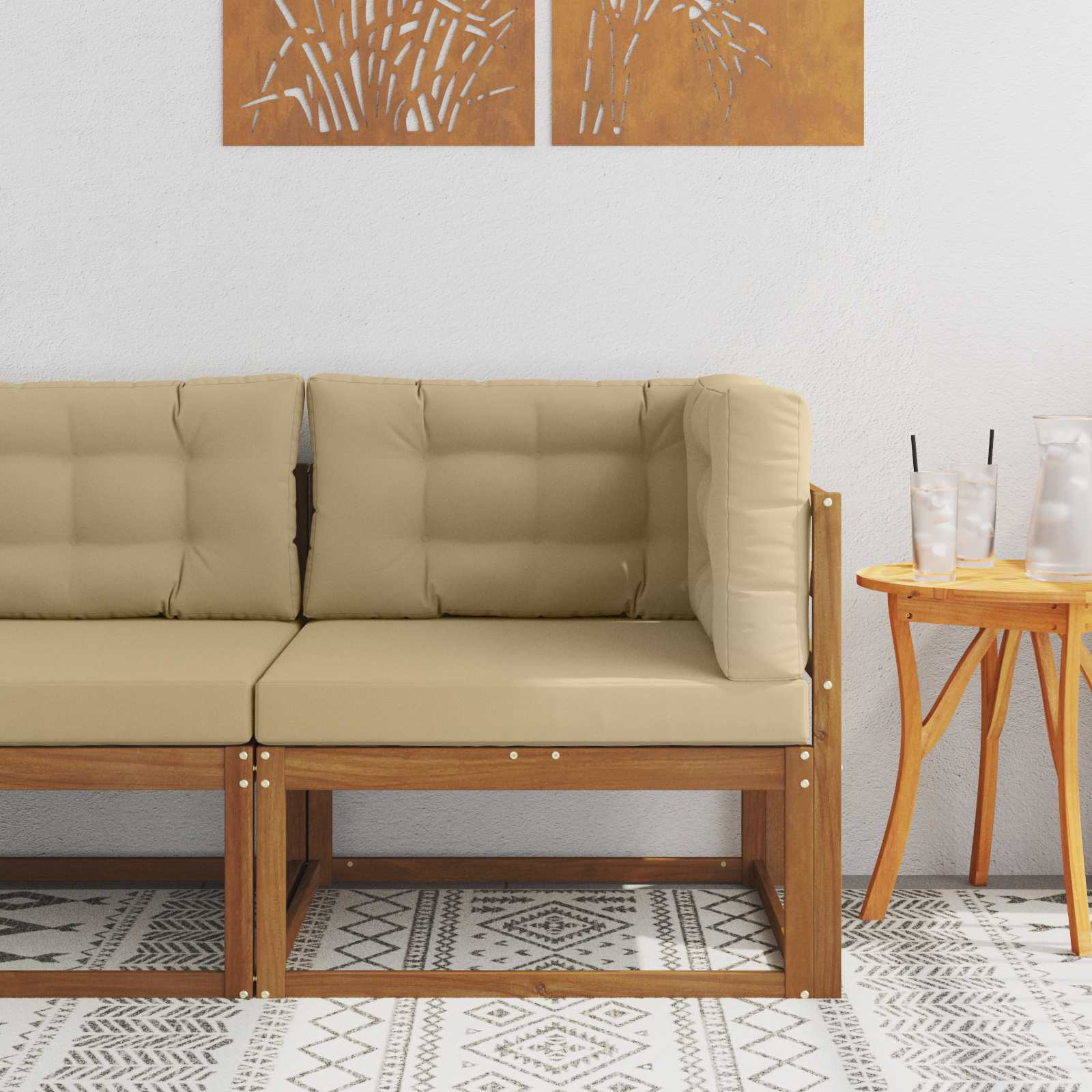 vidaXL Outdoor Ecksofa Natur