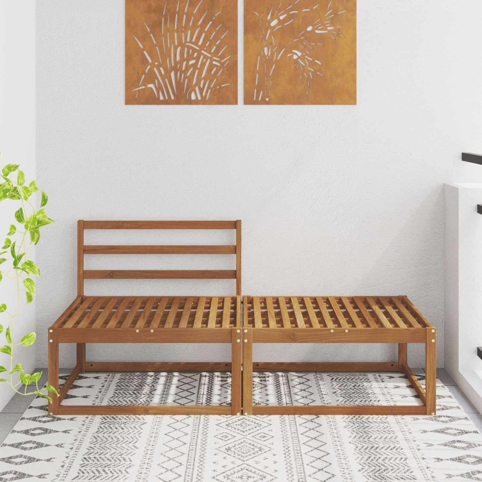 vidaXL Sectional Sofa Einheiten 2 Stück Natur
