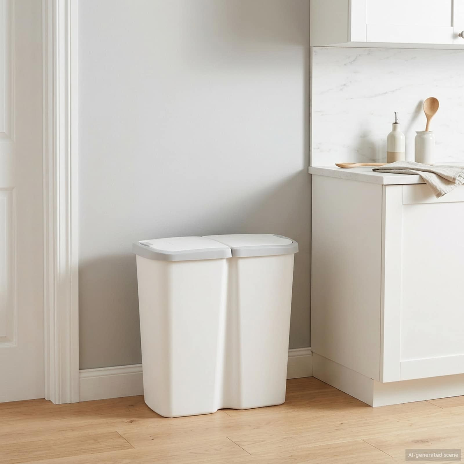 vidaXL Mülltonne Weiß 48,5 x 28 x 51 cm PP