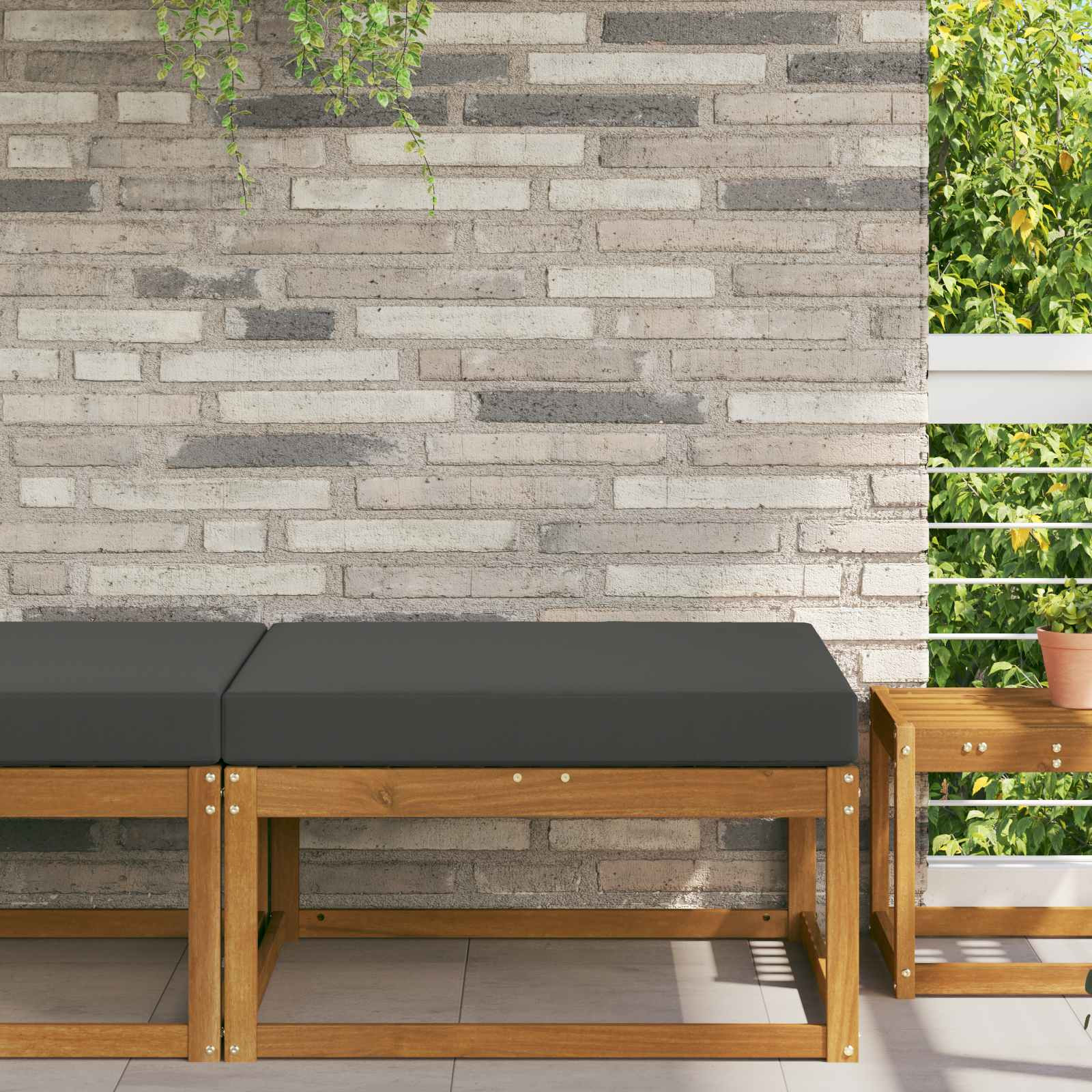 vidaXL Sofakissen für draußen Anthrazit 80 x 80 x 8 cm Polyester