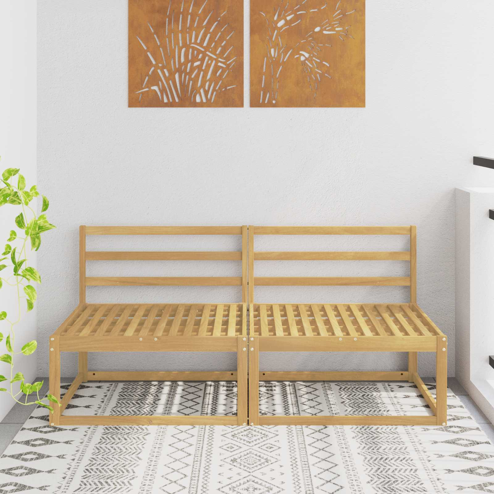 vidaXL Outdoor Mittelsofa Weiß 158 x 83 x 73 cm