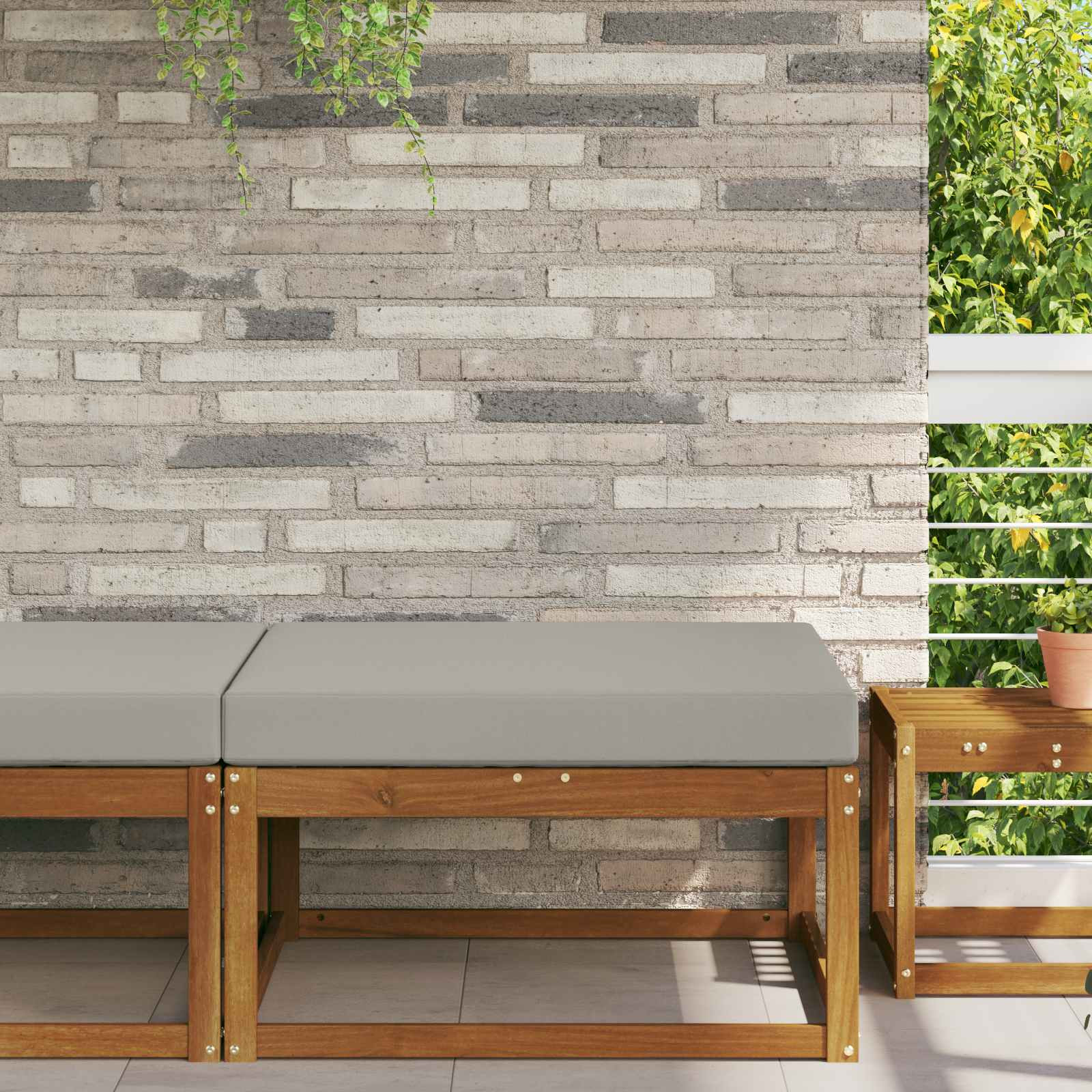 vidaXL Sofakissen für draußen Grau 80 x 80 x 8 cm Polyester