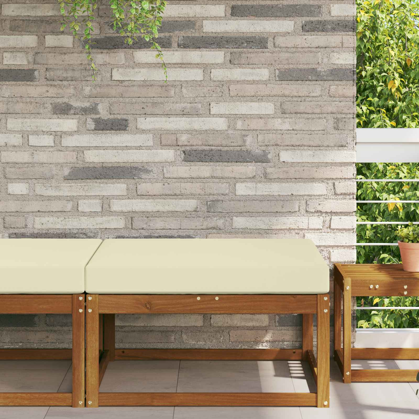 vidaXL Sofakissen für draußen Creme 80 x 80 x 8 cm Polyester