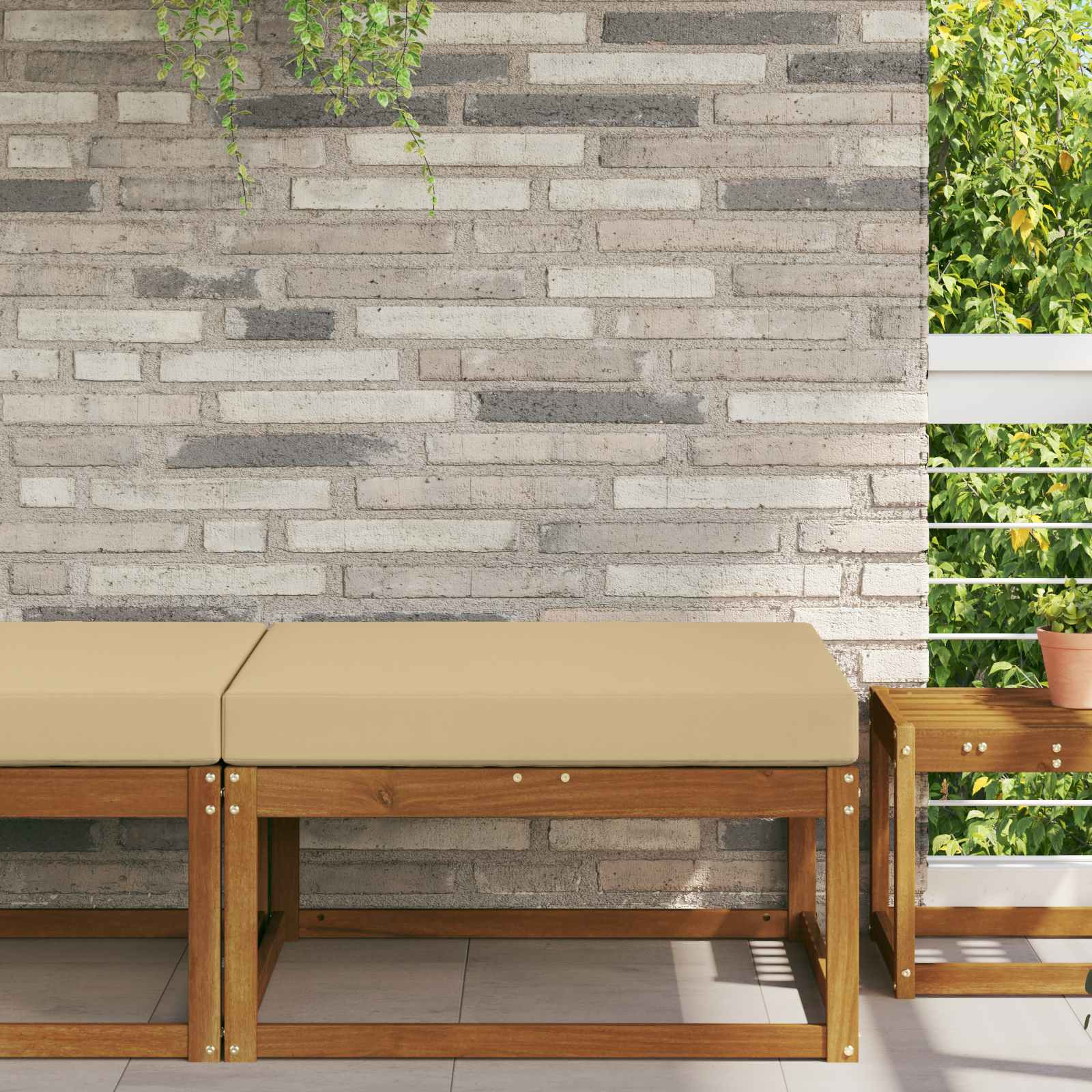 vidaXL Sofakissen für draußen Beige 80 x 80 x 8 cm Polyester