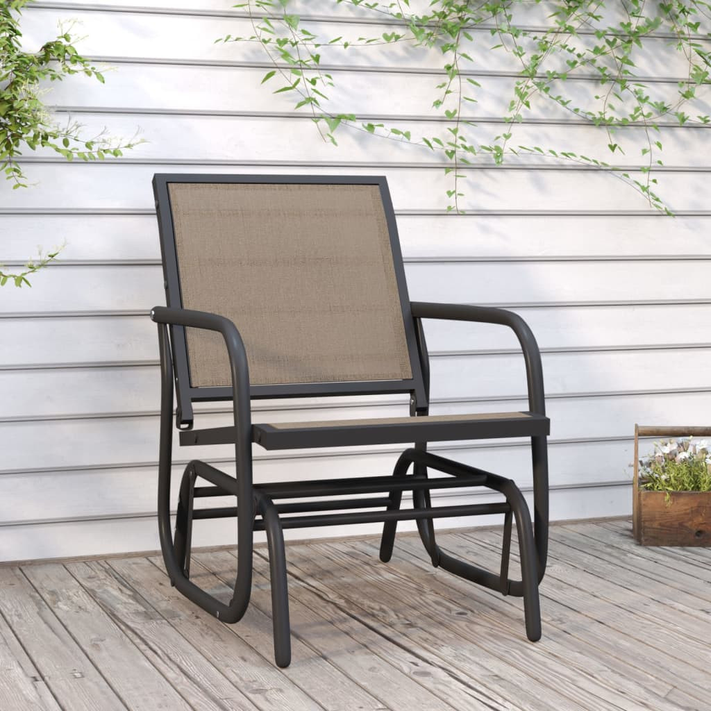 vidaXL Garten-Schaukelstuhl Braun 61x76x87 cm Textilene & Stahl