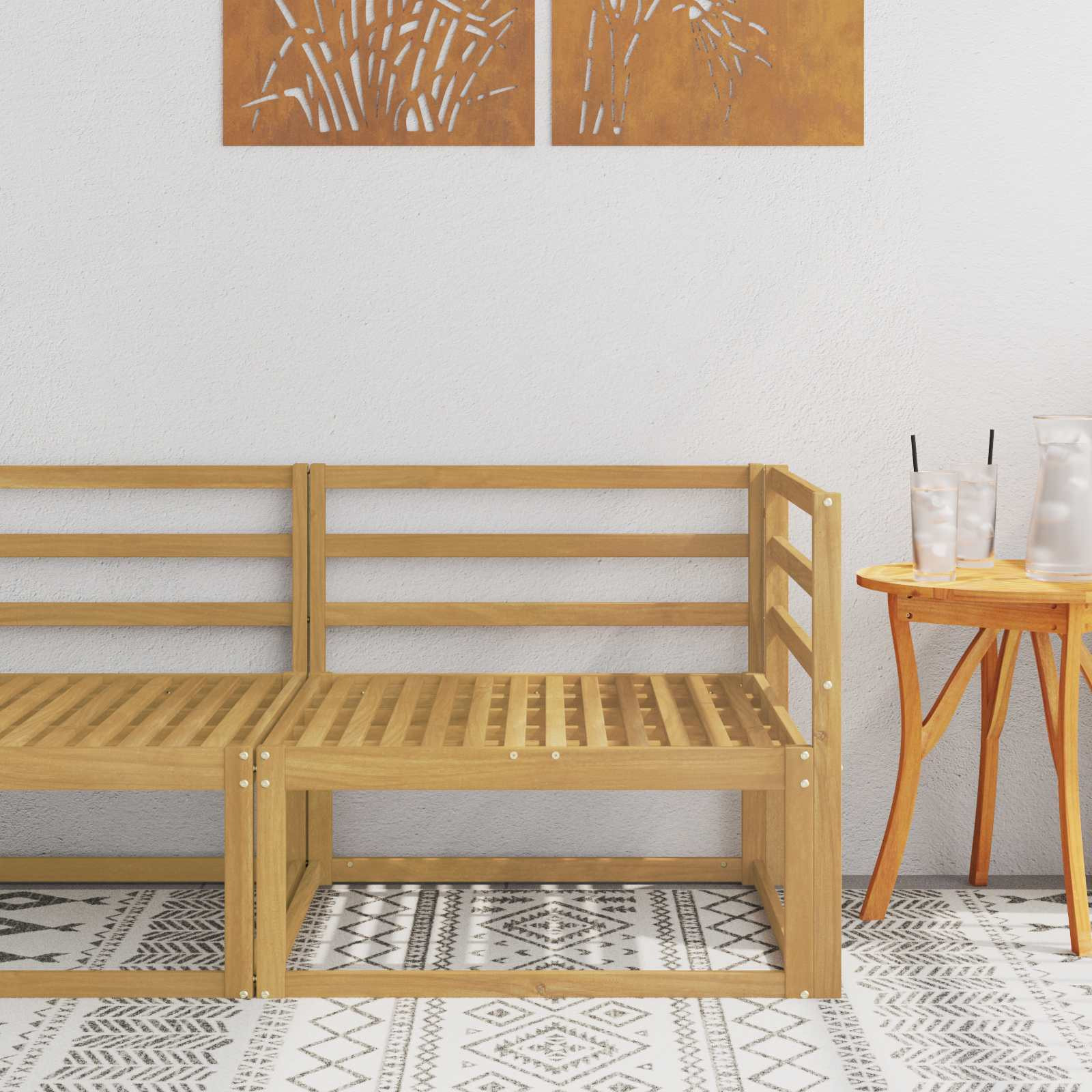vidaXL Outdoor Ecksofa Weiß 83 x 83 x 73 cm