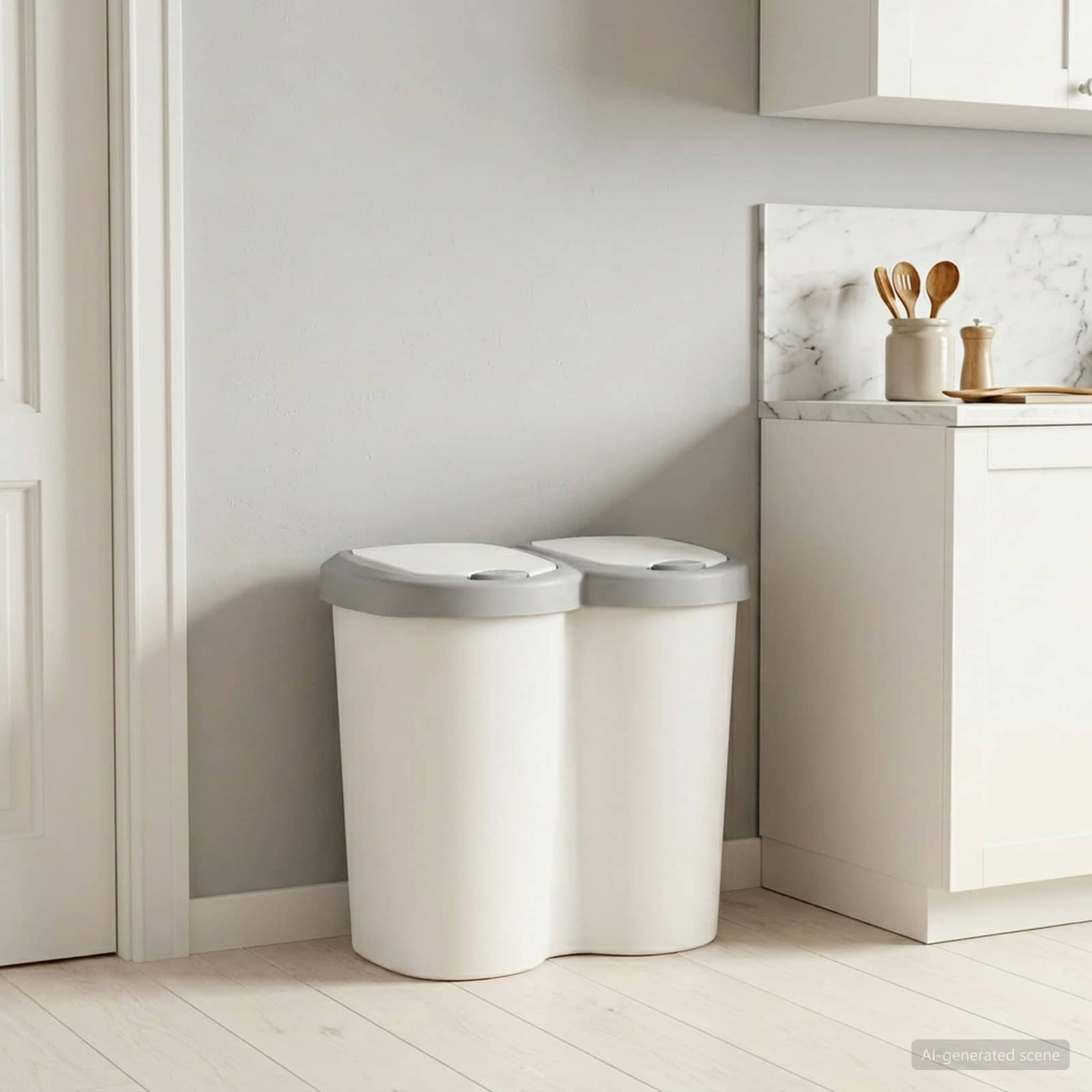 vidaXL Mülltonne Weiß 49,5 x 30 x 46,5 cm PP