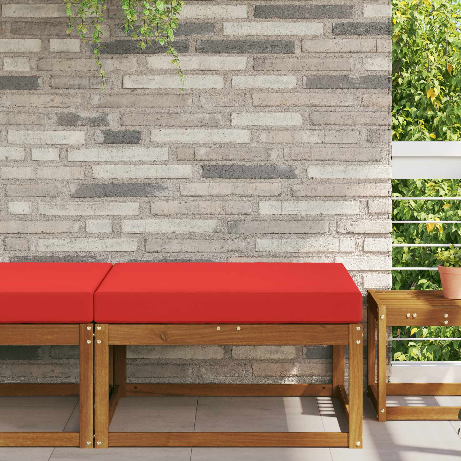 vidaXL Sofakissen für draußen Rot 80 x 80 x 8 cm Polyester