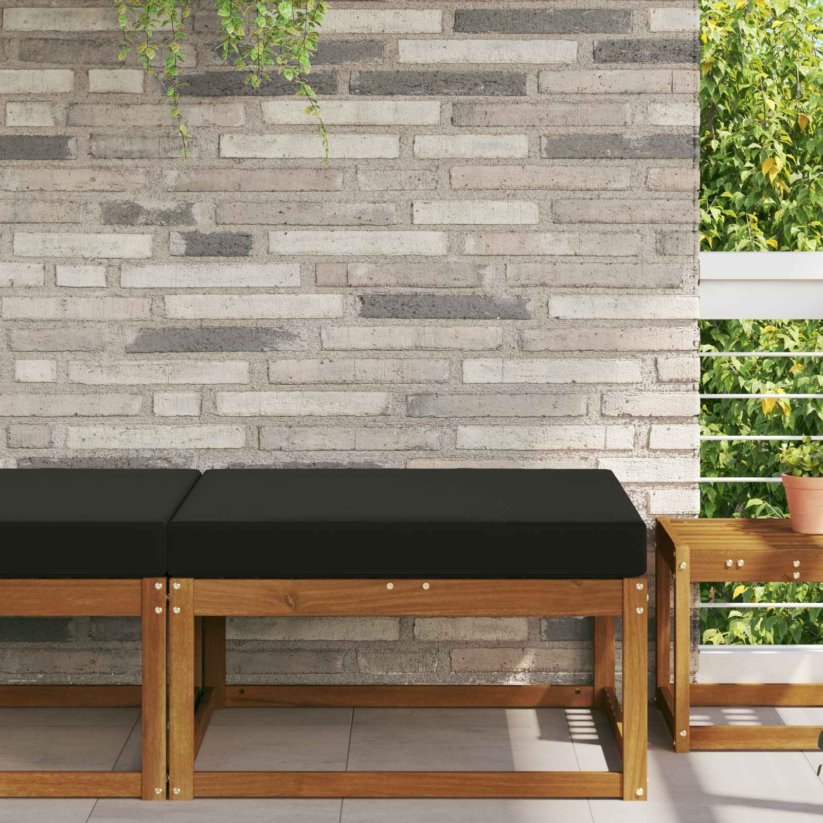 vidaXL Sofakissen für draußen Schwarz 80 x 80 x 8 cm Polyester