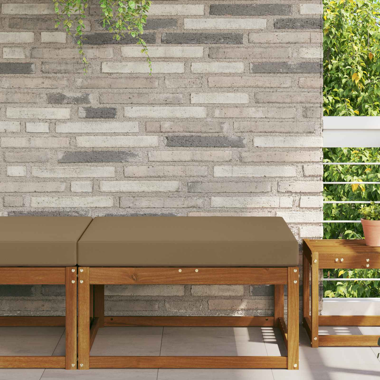 vidaXL Sofakissen für draußen Taupe 80 x 80 x 8 cm Polyester