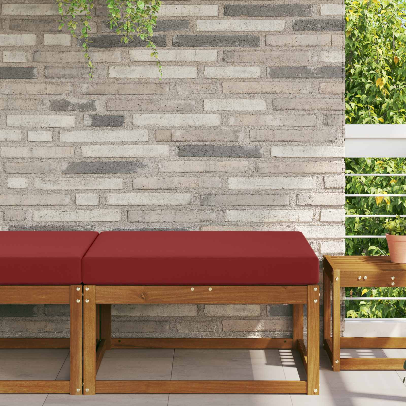 vidaXL Sofakissen für draußen Weinrot 80 x 80 x 8 cm Polyester