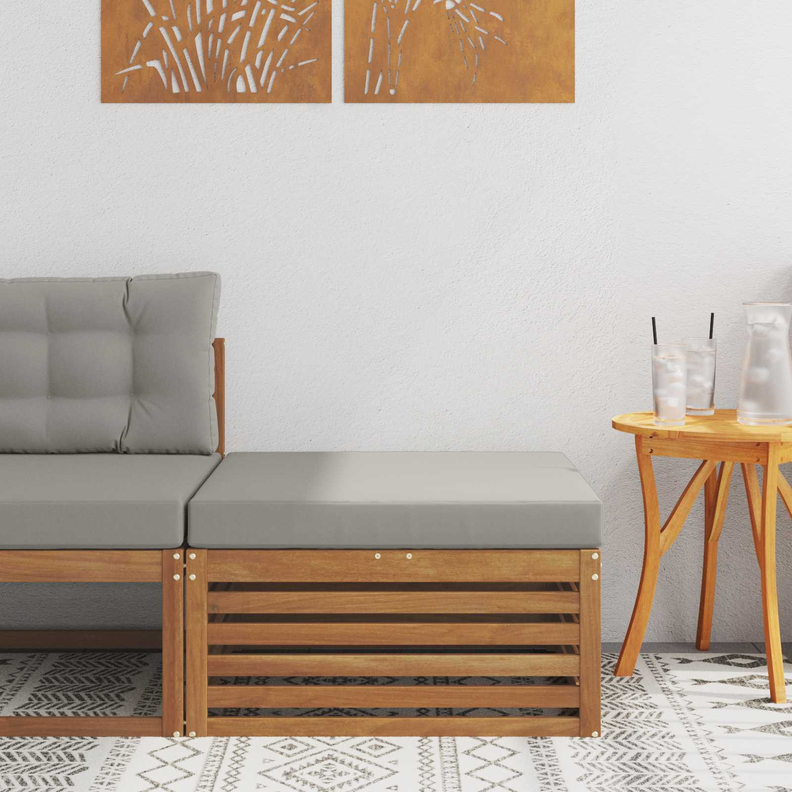vidaXL Outdoor-Fußhocker Massivholz Akazie Natur