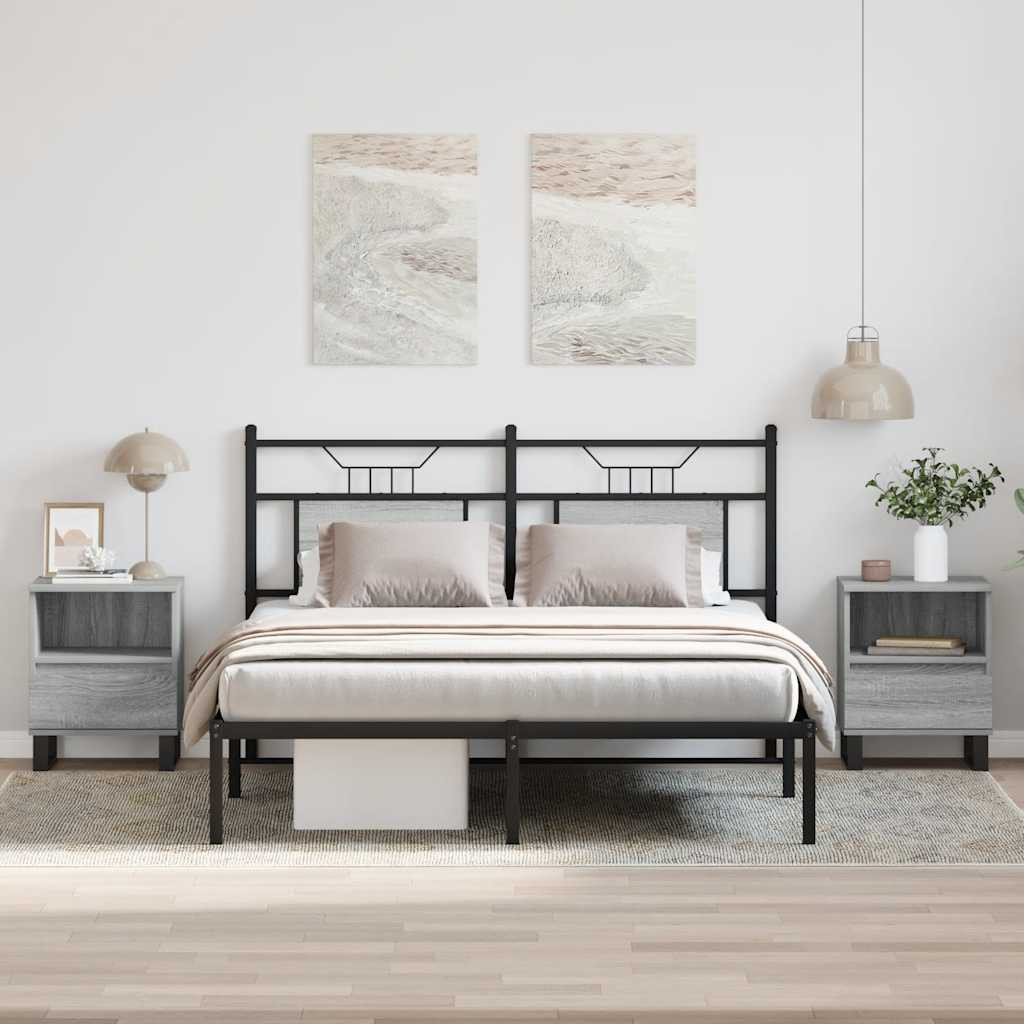 vidaXL Nachttische 2 Stk. Grau Sonoma 40x35x50 cm Holzwerkstoff