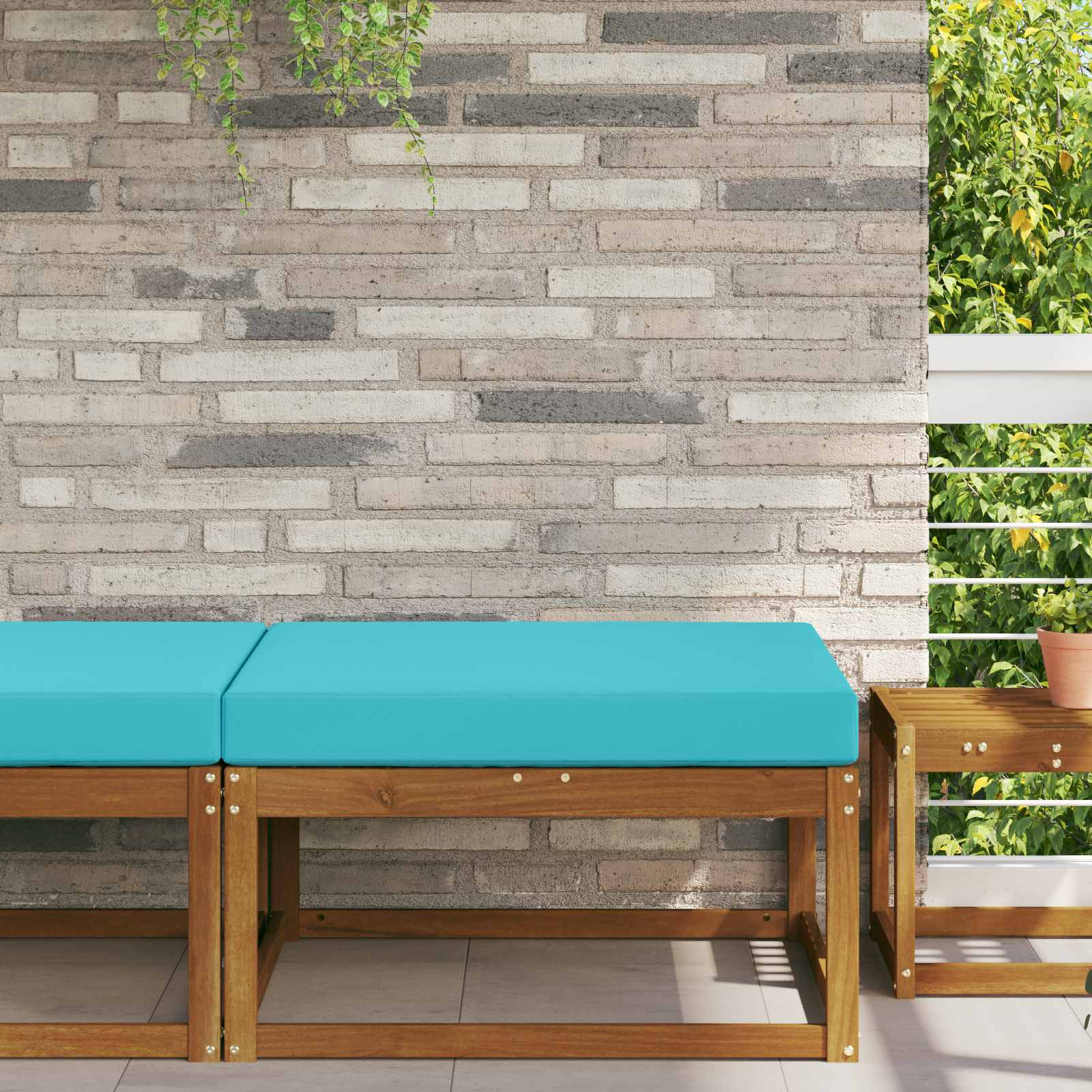 vidaXL Sofakissen für draußen Türkis 80 x 80 x 8 cm Polyester