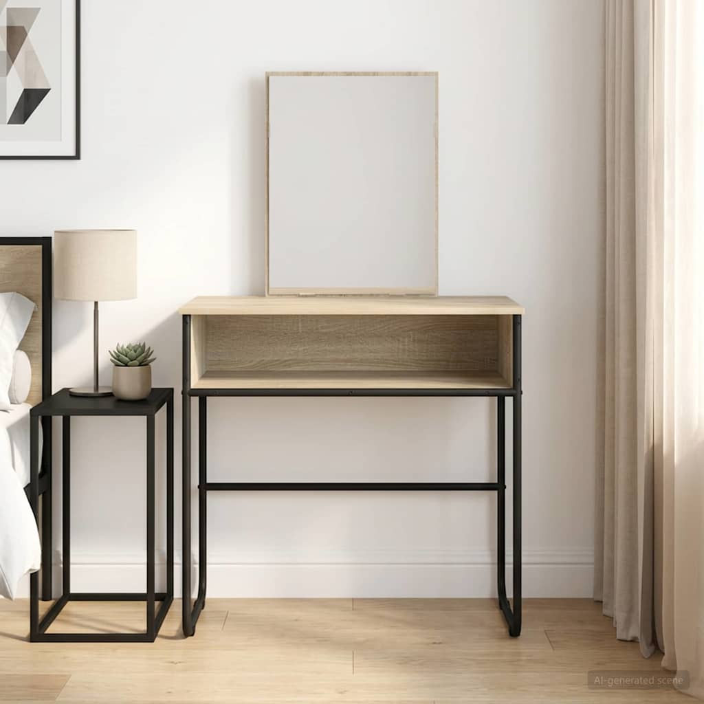 vidaXL Schminktisch Sonoma-Eiche 81 x 40 x 131 cm Holzwerkstoff