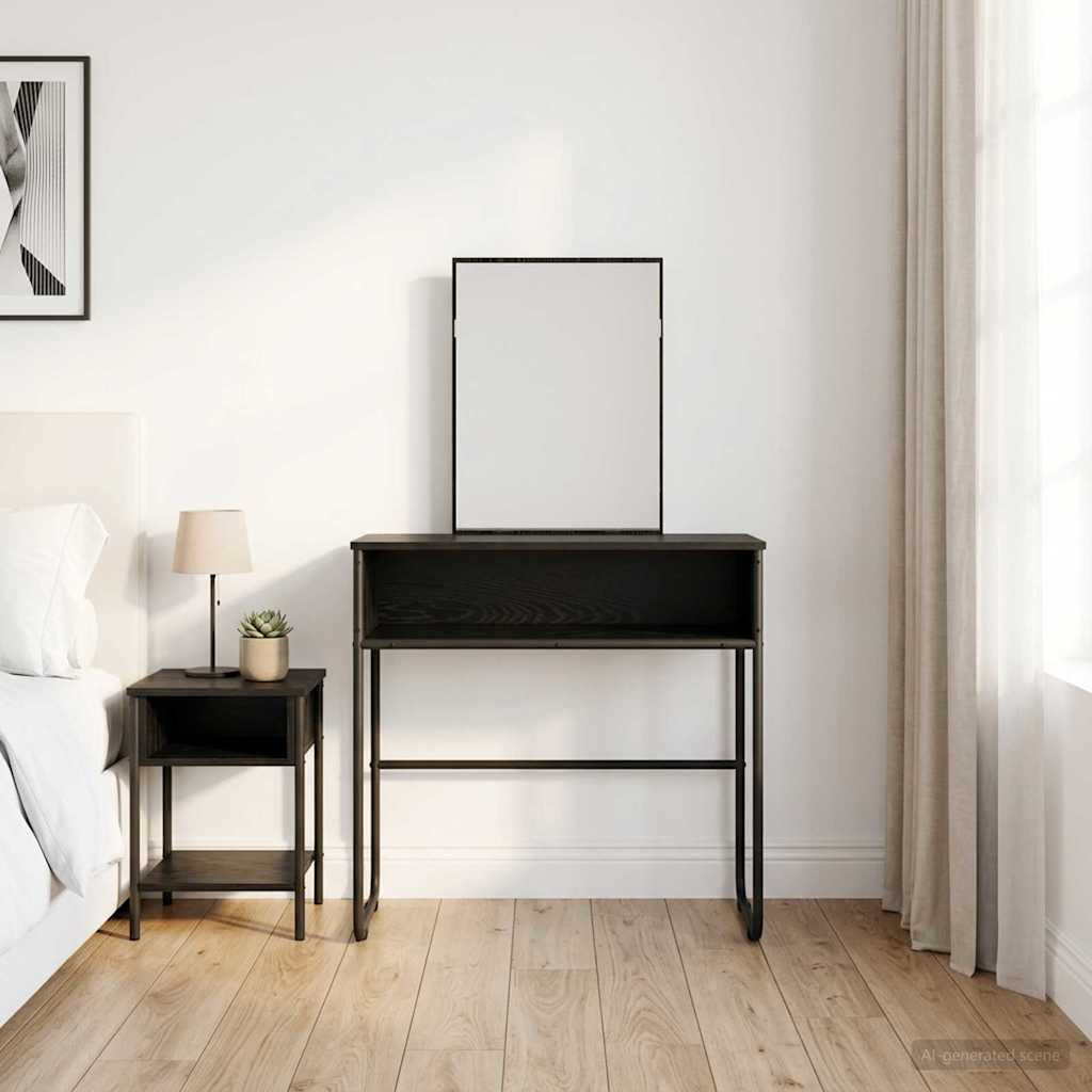 vidaXL Schminktisch Schwarze Eiche 81 x 40 x 131 cm Holzwerkstoff