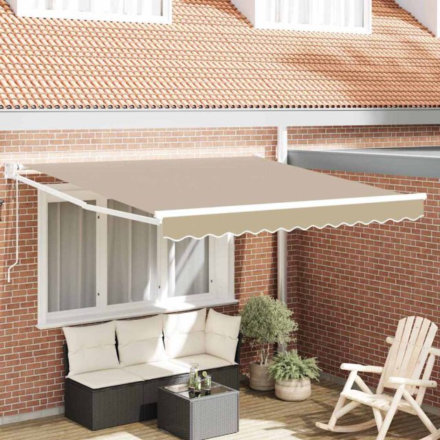 vidaXL Ausziehbare Markise Beige 300 x 250 x 165 cm