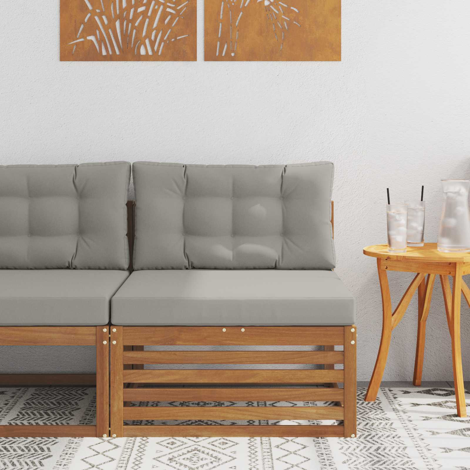 vidaXL Outdoor Mittelsofa Massivholz Akazie Natur